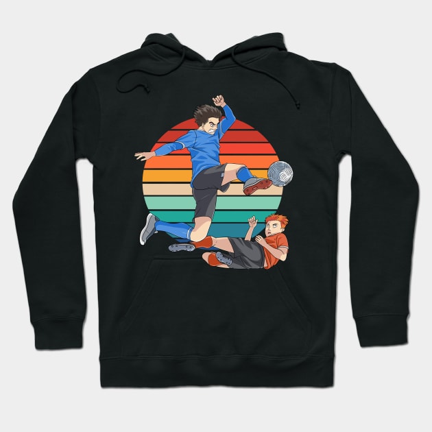 Soccer Player Kick Futbol Kids Football Hoodie by Noseking